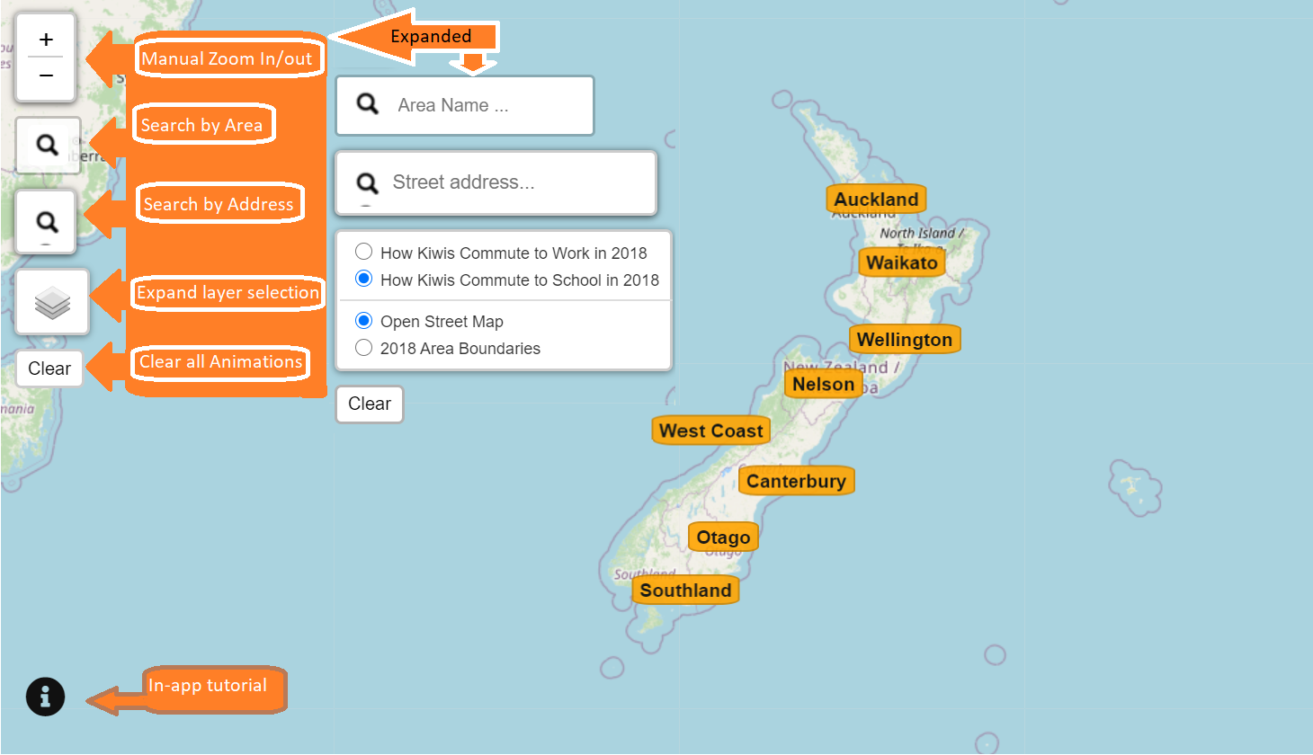 Switching between Different Map Layers and Datasets